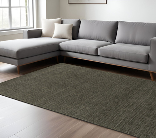 6' X 9' Charcoal Wool Hand Tufted Area Rug