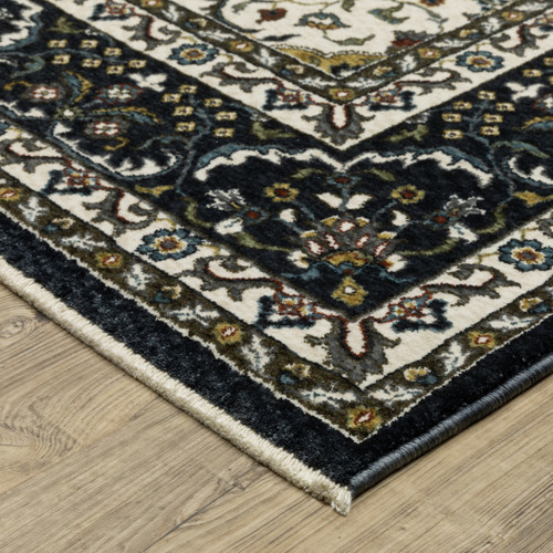7' X 10' Ivory Medallion Area Rug With Fringe