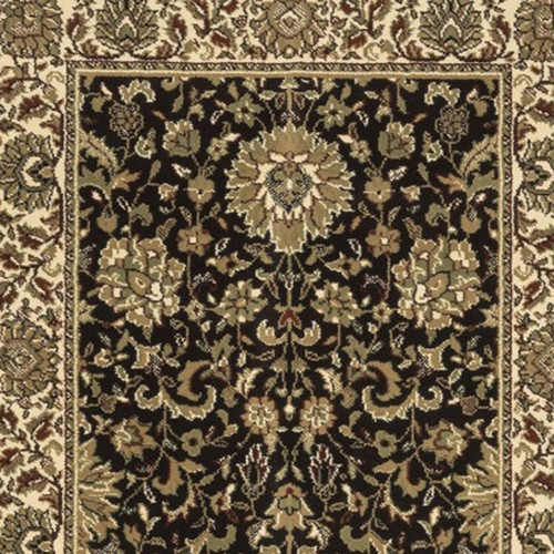 8' Brown And Ivory Oriental Runner Rug