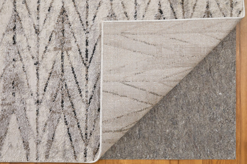 5' X 8' Ivory and Brown Geometric Power Loom Area Rug