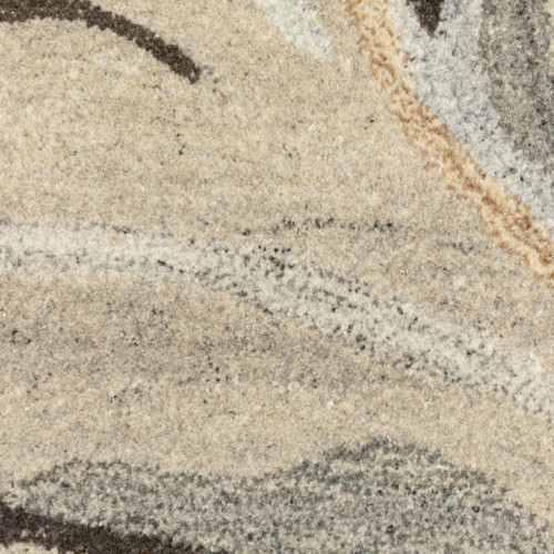 4' X 6' Beige And Charcoal Wool Abstract Hand Tufted Area Rug