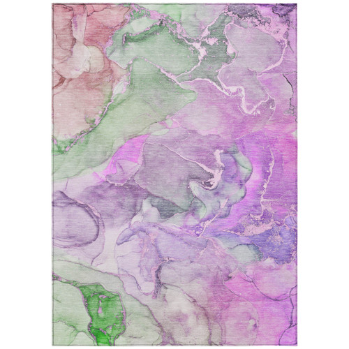 8' X 10' Purple Abstract Washable Non Skid Indoor Outdoor Area Rug