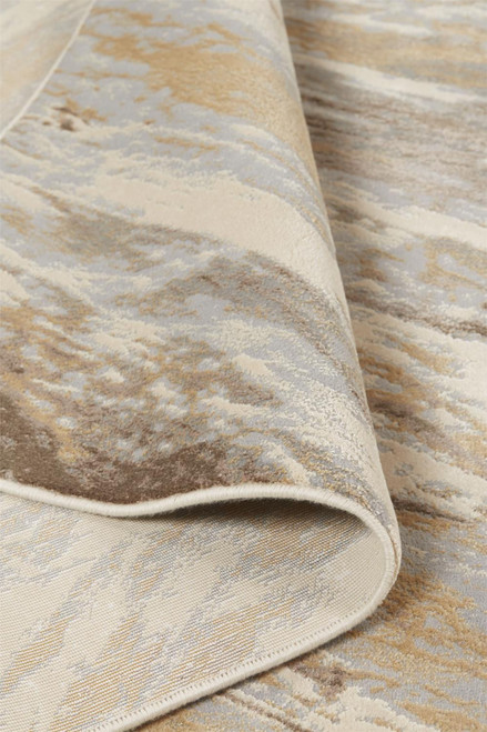 5' X 8' Brown and Ivory Abstract Non Skid Area Rug