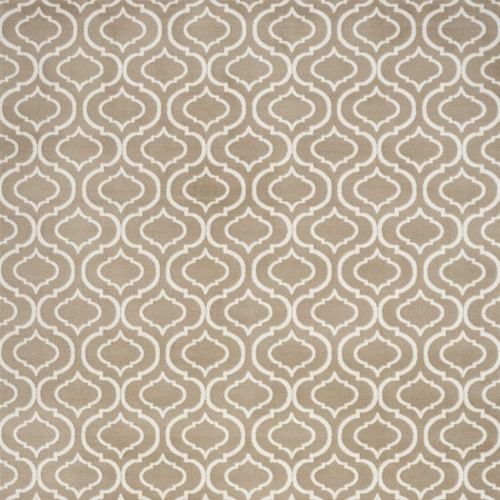 8' X 10' Taupe and Ivory Trellis Non Skid Area Rug
