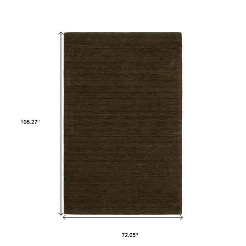 6' X 9' Brown Wool Hand Tufted Area Rug