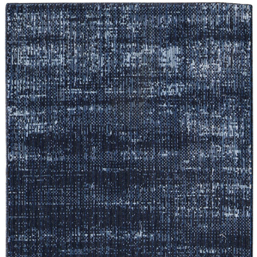 8' Blue And Black Runner Rug