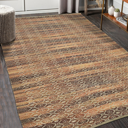 8' X 10' Tan and Red Geometric Flatweave Handmade Area Rug
