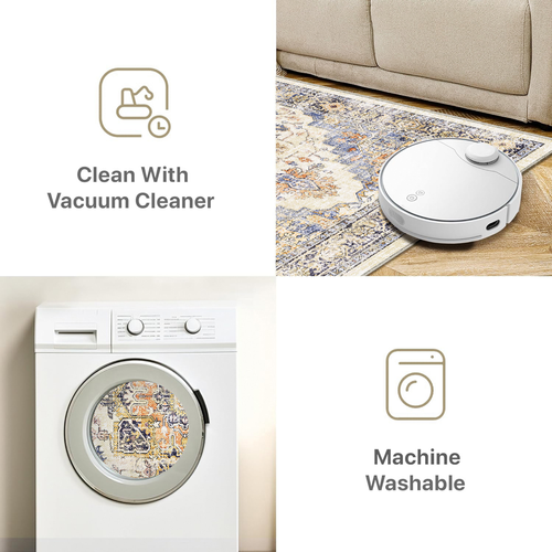 Medallion Washable Area Rug