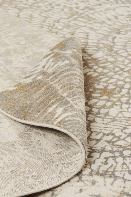 2' X 3' Gray Ivory And Tan Abstract Area Rug