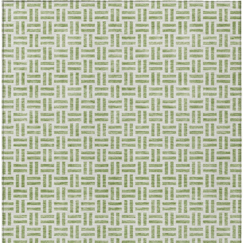 8' X 10' Sage And Ivory Geometric Washable Indoor Outdoor Area Rug