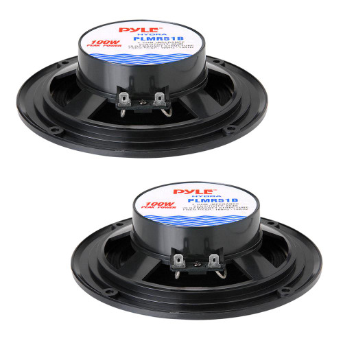 Pyle Marine 5.25” Dual Cone Speakers (Black)