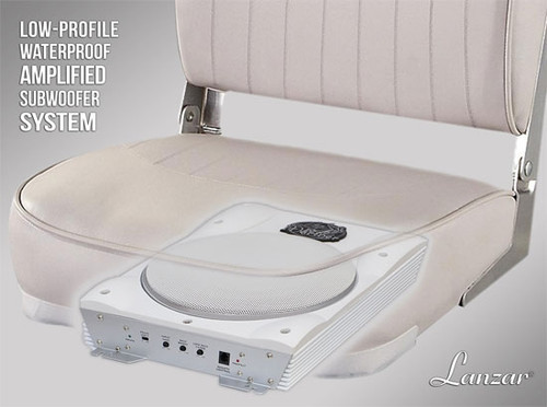 Lanzar Marine Low-Profile 8” Amplified Enclosure (White)