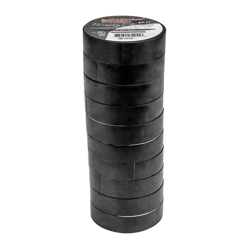 Installation Solution Vinyl Electrical Tape 3/4" x 60 Feet Rolls - Black (10 pack)