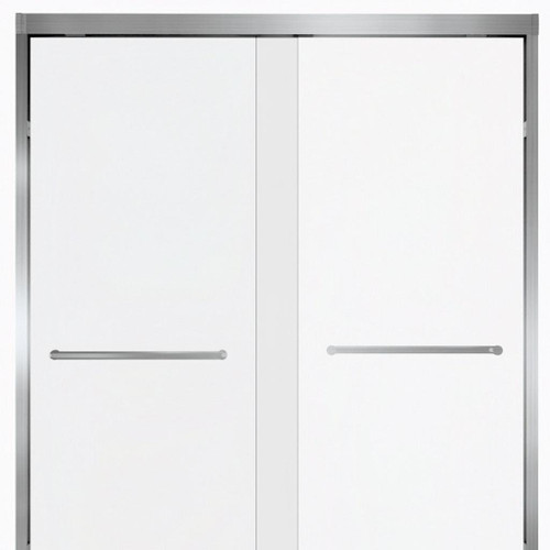 Set Of Two Aluminum and Tempered Glass Shower Doors