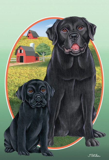 Black Labrador - Best of Breed On The Farm Outdoor Flag