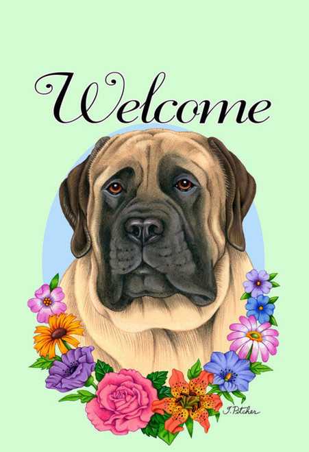 Mastiff Fawn- Best of Breed Welcome Flowers Garden Flag 