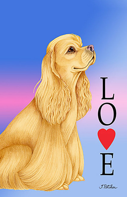 Cocker Spaniel Buff - Tomoyo Pitcher Love  Garden Flag 