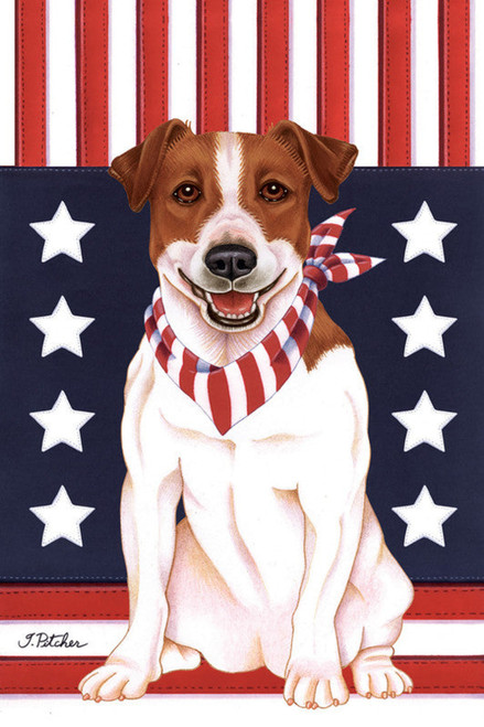 Jack Russell- Tomoyo Pitcher Patriot Garden Flag 