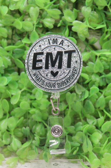 EMT Silver Circle Badge Reel