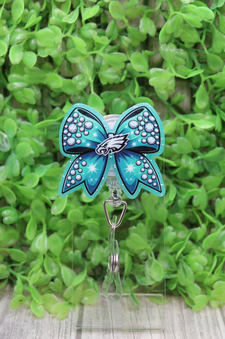 Eagles Football Bow Badge/ID Holder Reel