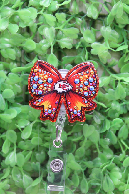 KC Chiefs Football Bow Badge/ID Holder Reel