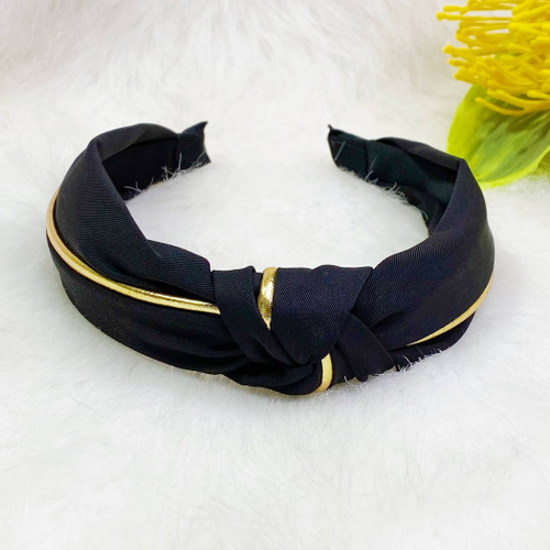 Gold Lined Satin Headband