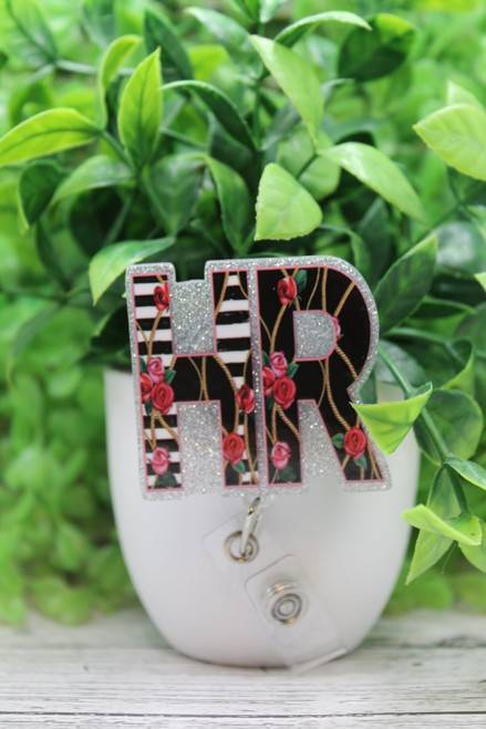 Human Resources Floral Badge Reel