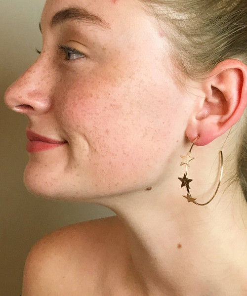 Nebula Star Earrings in Gold