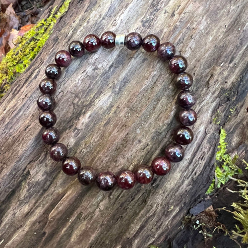 Garnet Bead Bracelet 