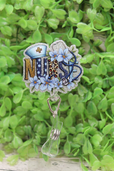 NURSE Floral Badge Reel