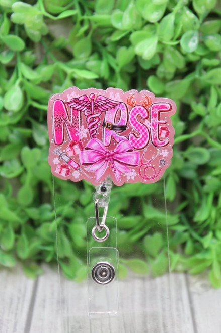 Nurse on Pink Badge/ID Holder Reel