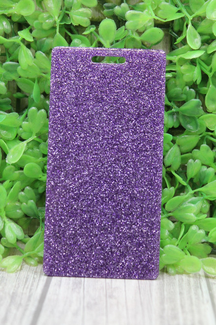 Solid Purple Glitter Rectangle Badge Buddy