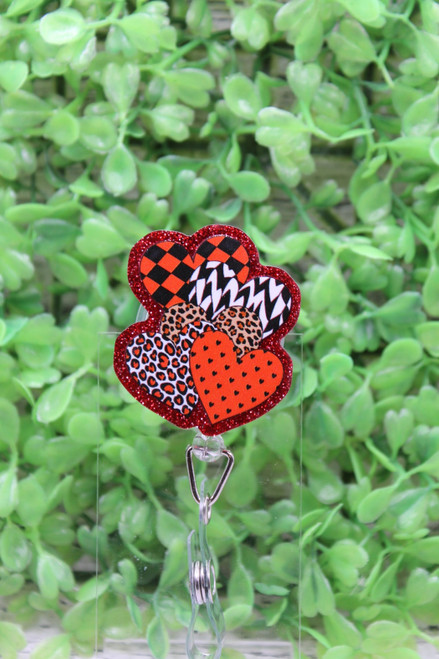 Patterned Hearts Badge Reel