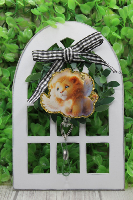 Lion with Wings Badge/ID Holder Reel