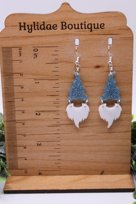 Ice Blue Gnome || Drop Earrings