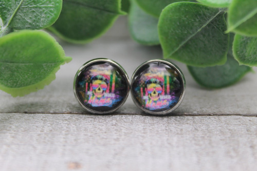Bad A Mama  Glass Stud Earrings