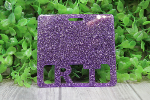 RT - Respiratory Therapist Purple Glitter Badge Buddy