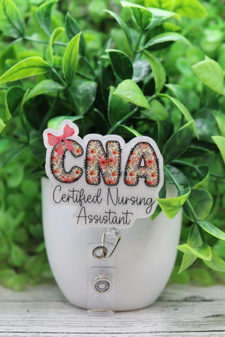 CNA Floral Bow Badge Reel