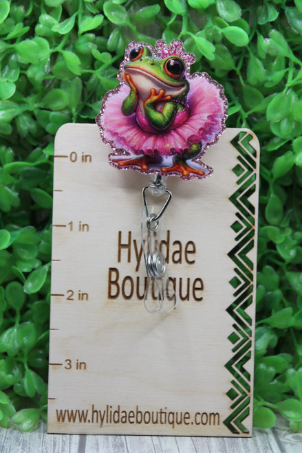 Frog Ballerina Badge/ID Holder Reel