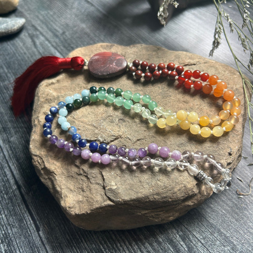 Rainbow Meditation Mala 108 Beads 