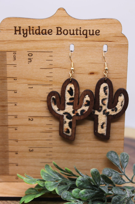 Cactus - Leopard || Dangle Earrings 