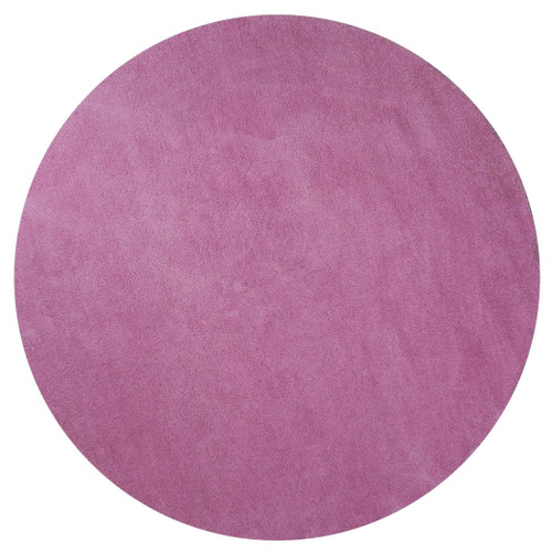 6' Round Polyester Hot Pink Area Rug