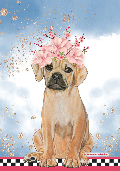 Puggle GFS578   Pipsqueak Productions Outdoor Floral Flag