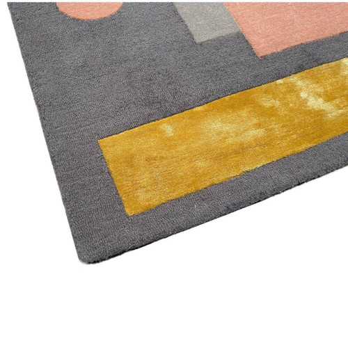 Geometric Wool Plush Handmade Area Rug