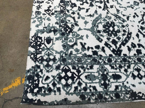 White Distressed Oriental Handmade Rug
