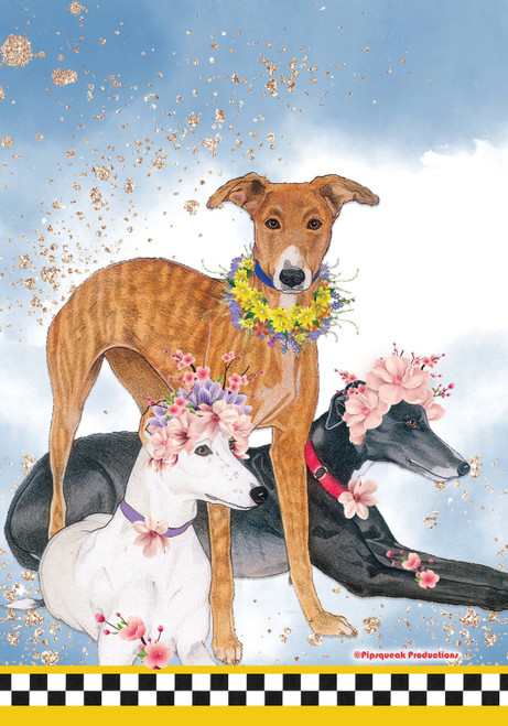 Greyhound GFS867   Pipsqueak Productions Outdoor Floral Flag