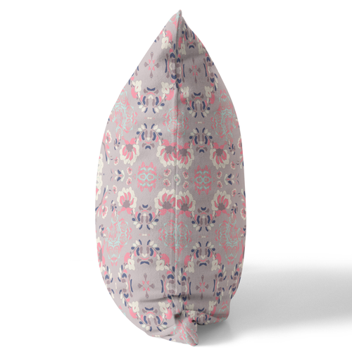 20" X 20" Muted Pink Zippered Suede Geometric Throw Pillow