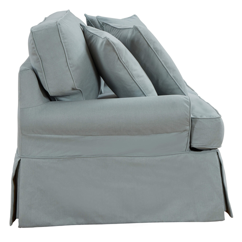 Sunset Trading Horizon Replacement Slipcover Only for T-Cushion Sofa | Performance Fabric Washable Water-Resistant Stain-Proof | Ocean Blue 