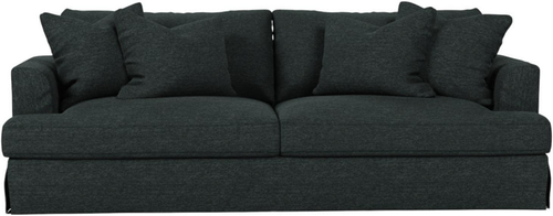 Sunset Trading Newport Replacement Slipcover Only for Recessed Fin Arm 94" Sofa | Performance Fabric Washable Water-Resistant Stain-Proof | 4 Throw Pillow Covers | Dark Gray