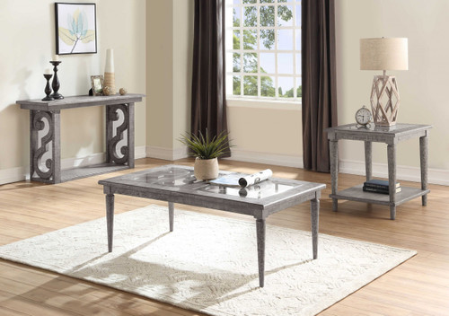 28" X 50" X 18" Salvaged Natural Glass Wood Coffee Table